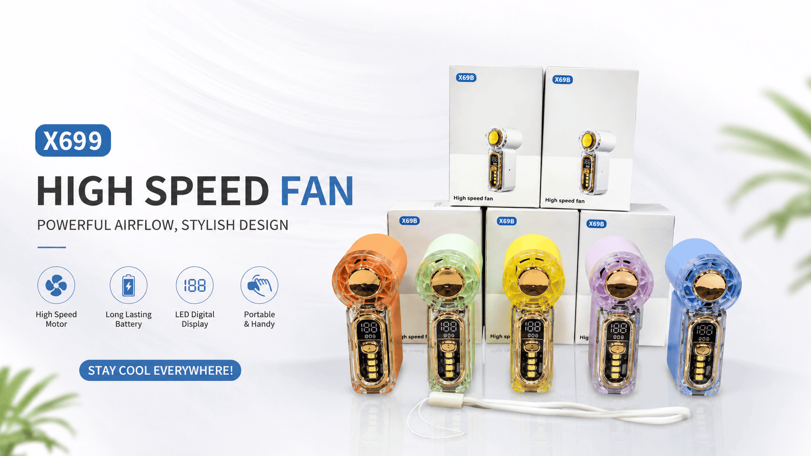 High-speed Portable Turbo Fan X699 (Ultra-Fast Cooling Solution)